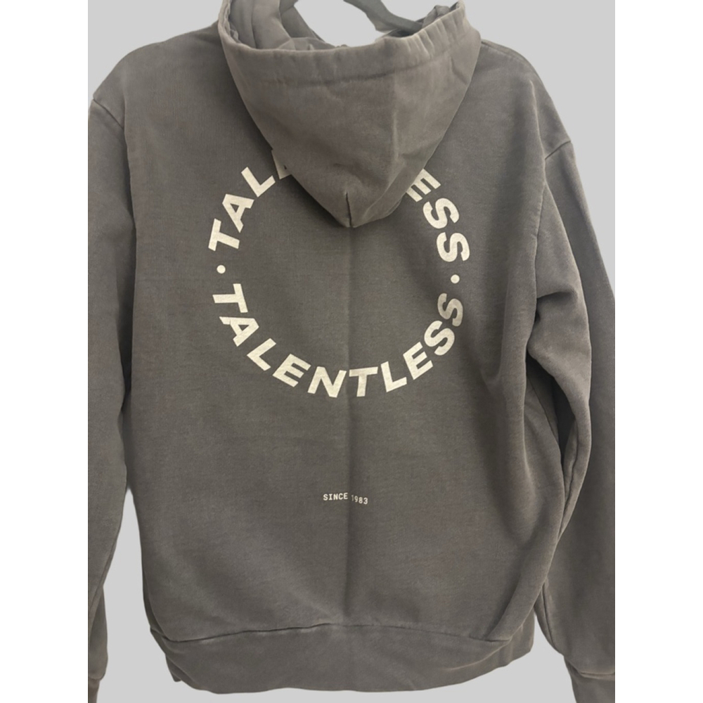 TALENTLESS Gray Hoodie Standard M with White Logo - Picture 2 of 2